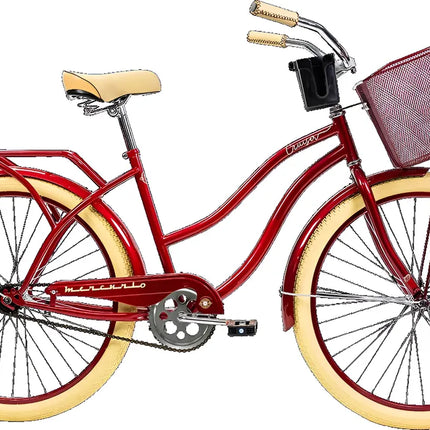 Bicicleta Mercurio Cruiser Retro Salpicaderas R26 Rojo Mediano + Luz de REGALO