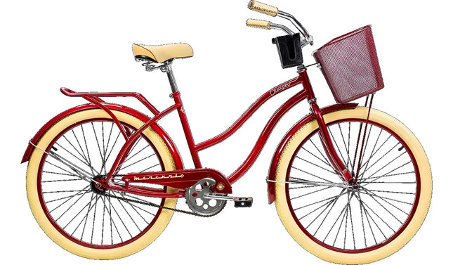 Bicicleta Mercurio Cruiser Retro Salpicaderas R26 Rojo Mediano + Luz de REGALO