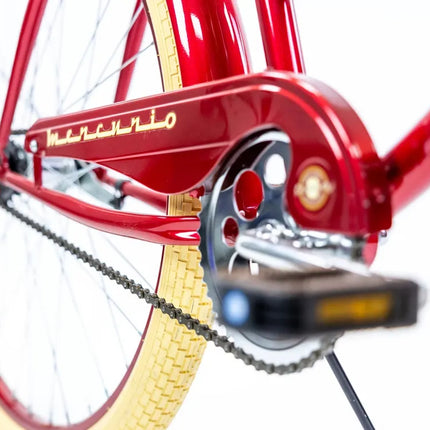 Bicicleta Mercurio Cruiser Retro Salpicaderas R26 Rojo Mediano + Luz de REGALO