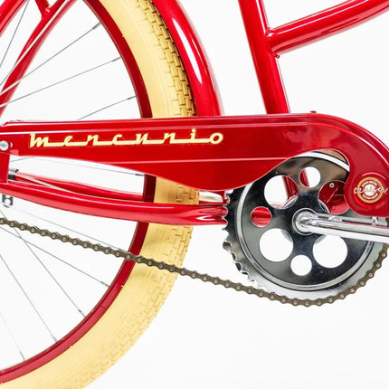 Bicicleta Mercurio Cruiser Retro Salpicaderas R26 Rojo Mediano + Luz de REGALO
