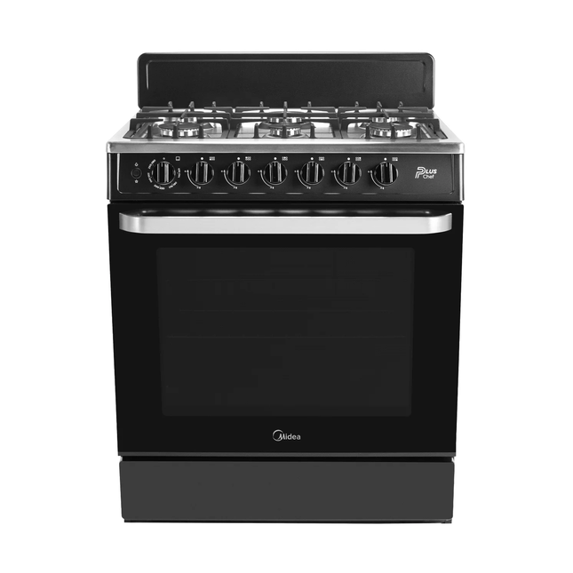 ESTUFA MIDEA MGS30FS1BEABB  30" CUBIERTA ACERO INOX COLOR NEGRO MIDEA