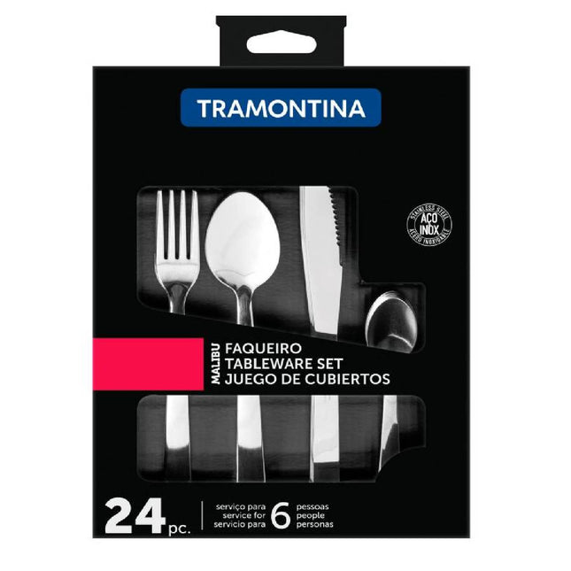 Juego de Cubiertos Tramontina 23798/046 Malibu Acero Inox 24 pzs