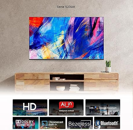 Pantalla  TCL  32Q2K 32" HD QLED  2K GOOGLE TV