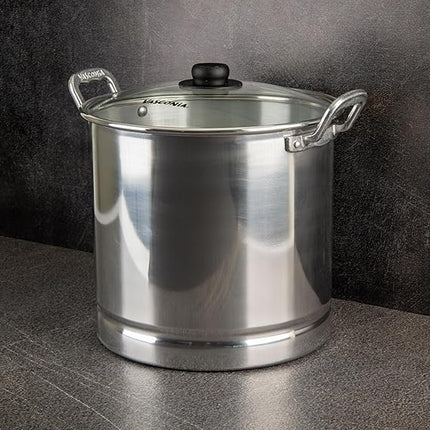 Vaporera de aluminio VAPORE 34VAS Vasconia 30L  Tapa de Vidrio
